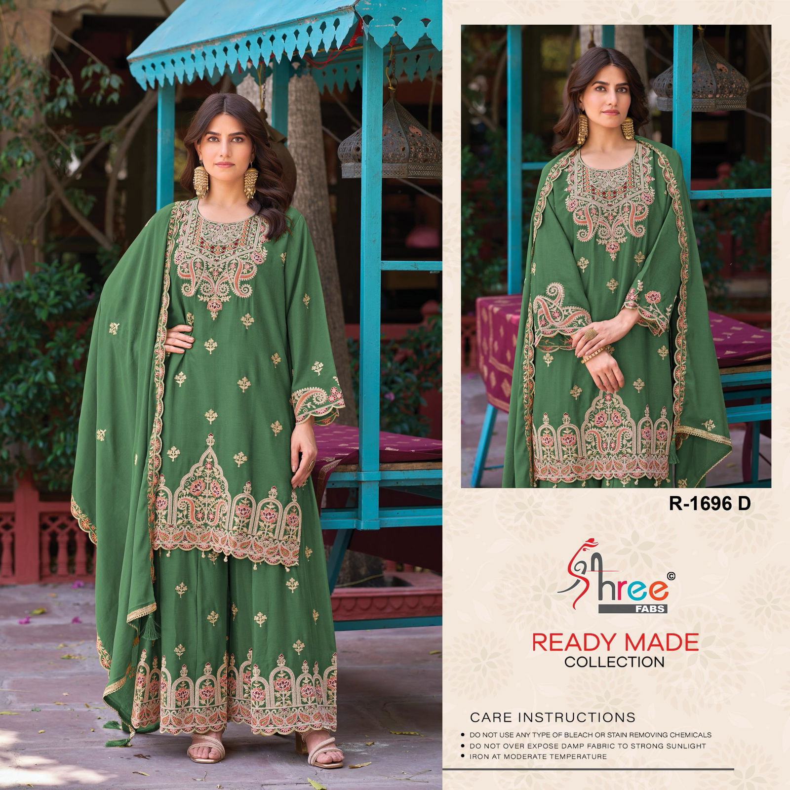 R 1696 By Shree Air Tex Chinon Pakistani Readymade Suits Wholesale In India